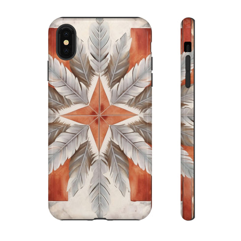 Silver Feather Compass - Impact Resistant Phone Case